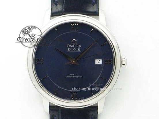 0124 HighQuality De Ville 27mm SS YG Ladies MK 1:1 Best Edition Blue Dial Diamond Markers On SS Bracelet Ronda Quartz 8186